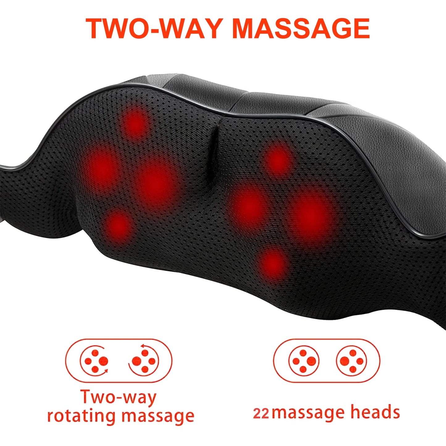 Shiatsu Neck and Back Massager with Heat,Electric Deep 4D Tissue Massage for Body Muscle Pain Relief,Usb-Rechargeable Best Gifts for Men Women Home, Office, and Car