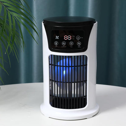Portable Air Conditioner Humidifier Atmosphere Light Fan USB Cooler Air Conditioner, 3 in 1 Function, Office Household Essential Cooler USB Portable Air Conditioner USB Fan