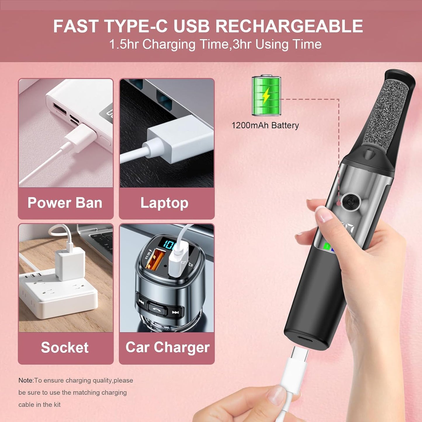 Electric Callus Removers for Feet, Smooth Pedicure Wand Rechargeable Electric Foot File,Professional Pedicure Tools for Dry, Dead, Cracked, Hard Skin, at Home Feet Spa Care Kit for Men & Women