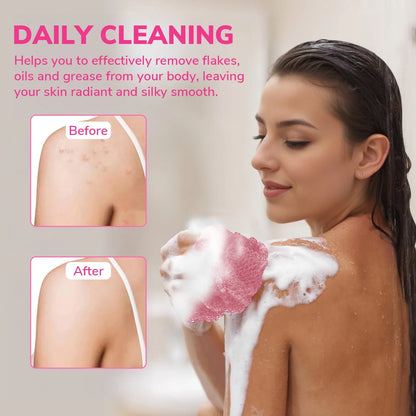 3 Pcs African Net Sponge, Exfoliating Washcloth, Long Net Bath Sponge Shower Body Scrubber