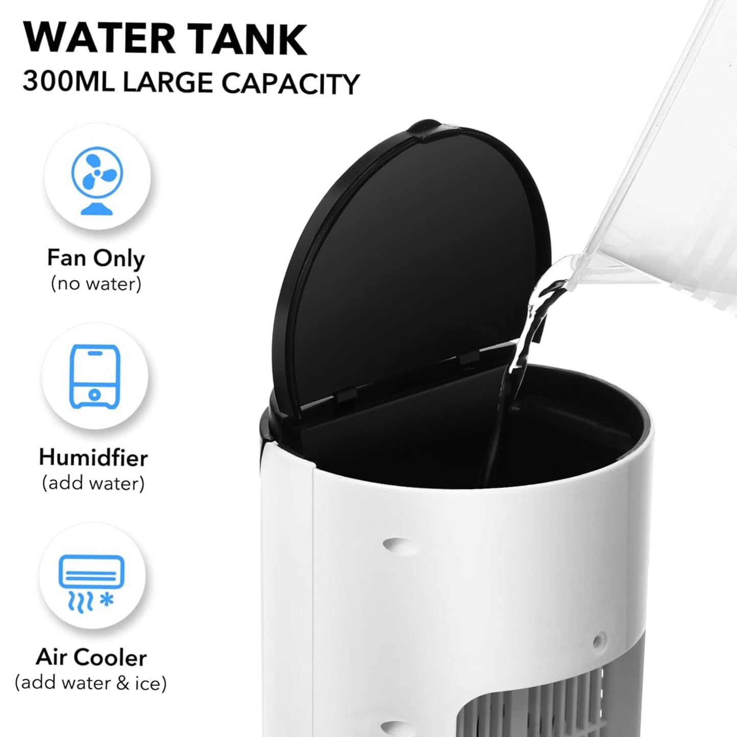 Portable Air Conditioner Humidifier Atmosphere Light Fan USB Cooler Air Conditioner, 3 in 1 Function, Office Household Essential Cooler USB Portable Air Conditioner USB Fan