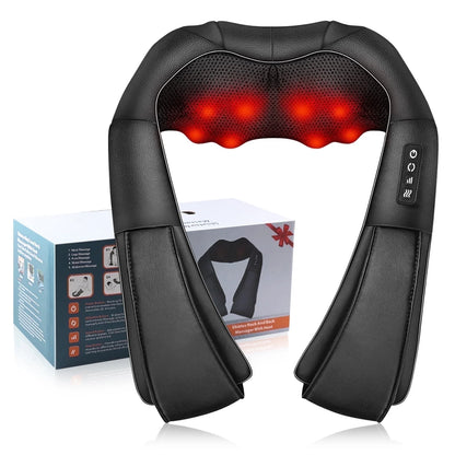 Shiatsu Neck and Back Massager with Heat,Electric Deep 4D Tissue Massage for Body Muscle Pain Relief,Usb-Rechargeable Best Gifts for Men Women Home, Office, and Car
